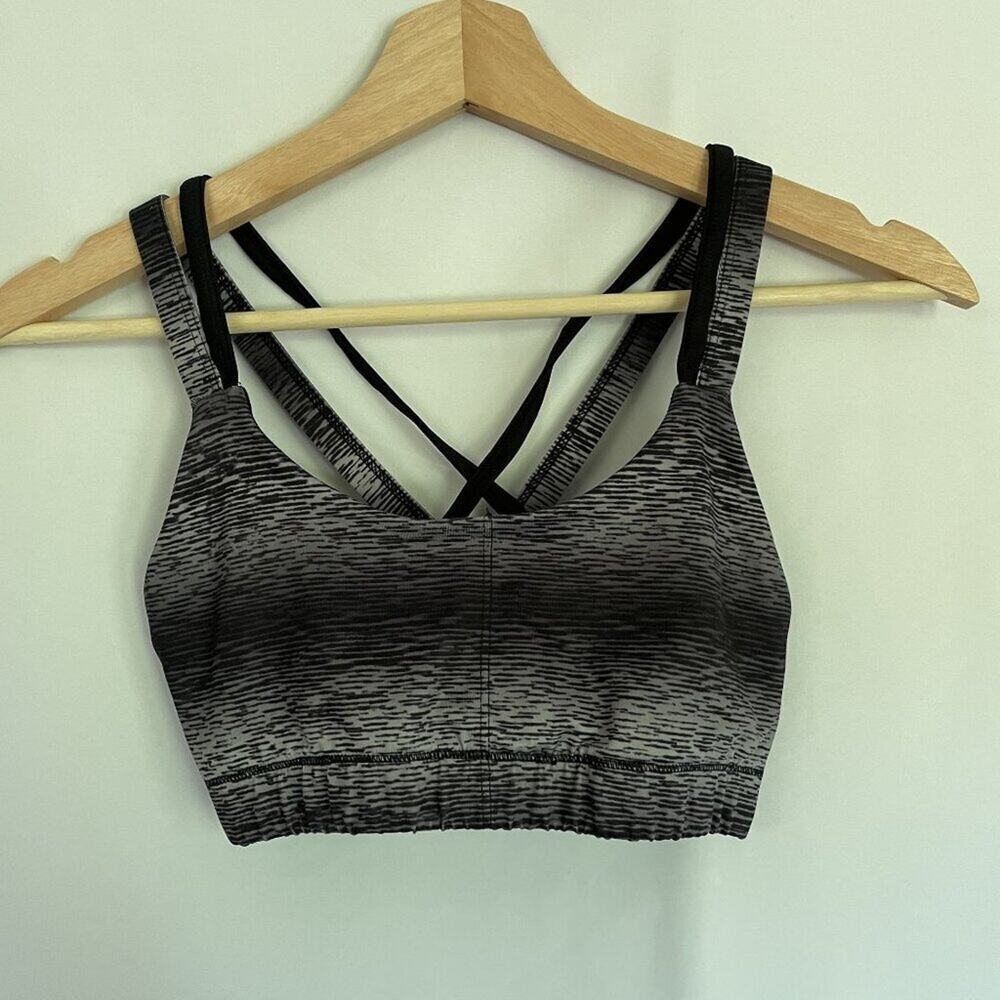 Women's‎ size XS gray and black racerback sports bra comfortable athleisure